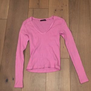 Brandy Melville long sleeve pink V-neck! 💖
